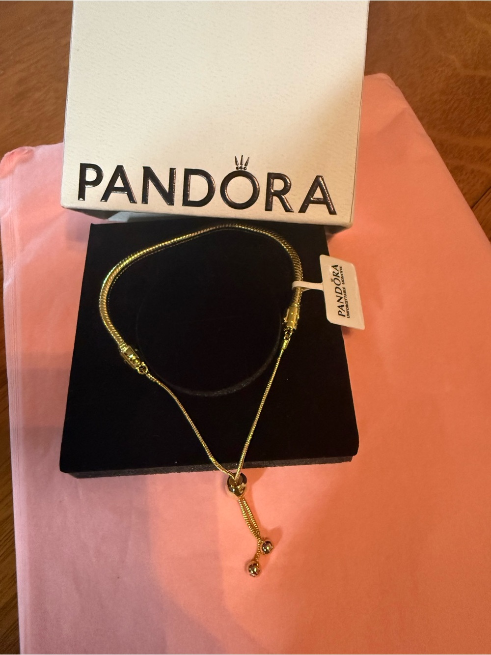 Pandora Gold Heart Slider Bracelet